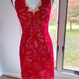 Trina Turk pink lace dress